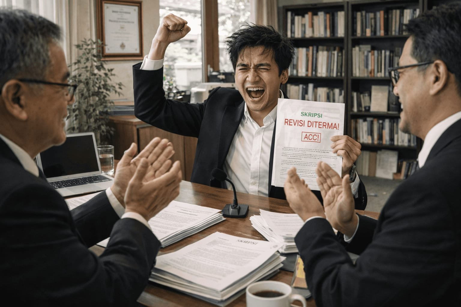 Mahasiswa stres karena skripsi direvisi terus oleh dosen pembimbing