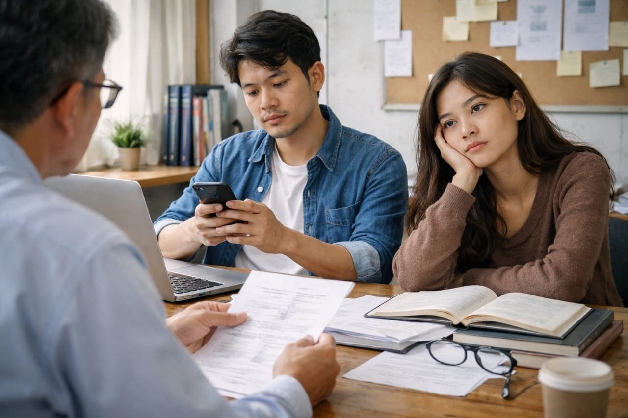 Mahasiswa bimbingan skripsi dengan dosen pembimbing