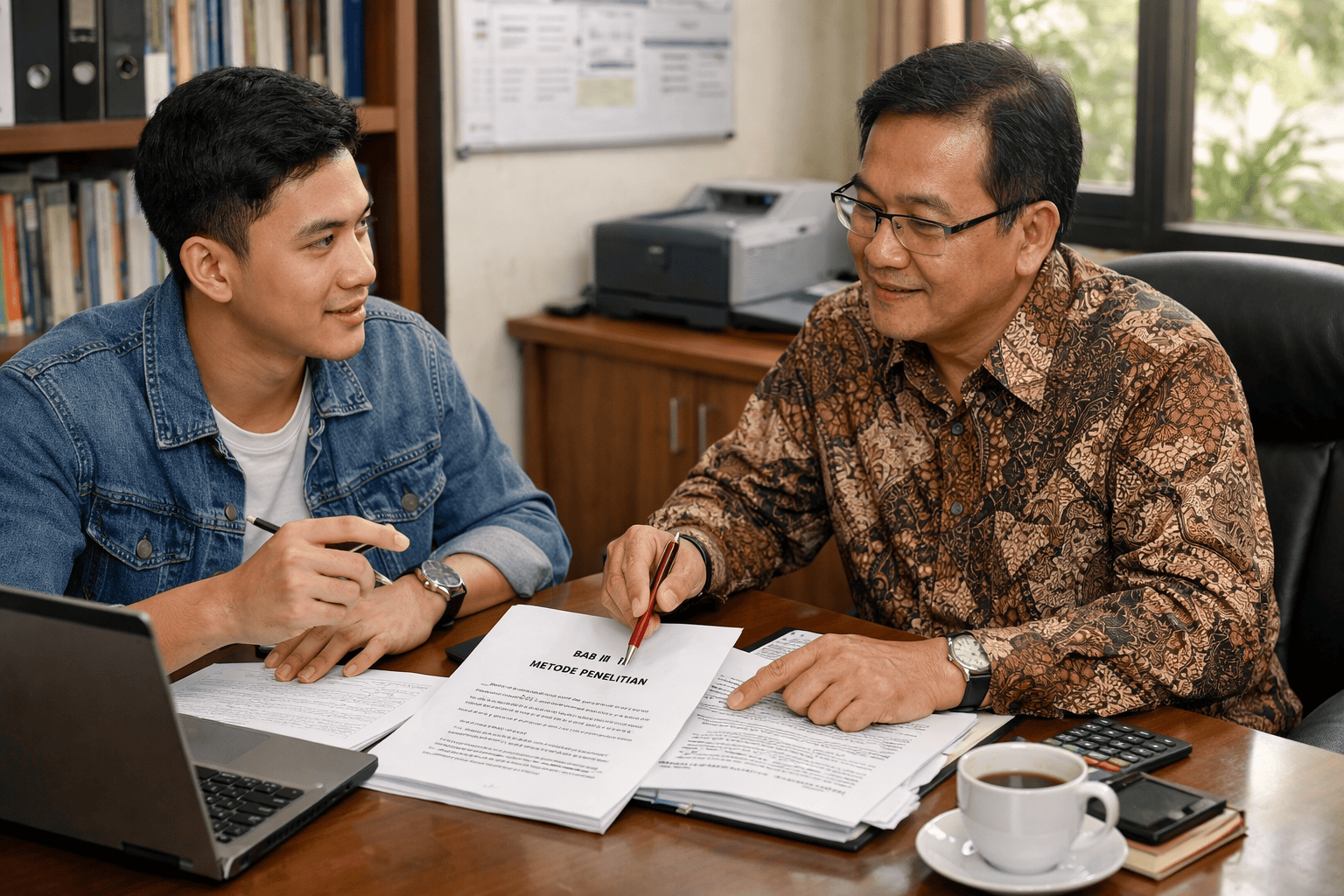 Mahasiswa bimbingan proposal skripsi dengan dosen