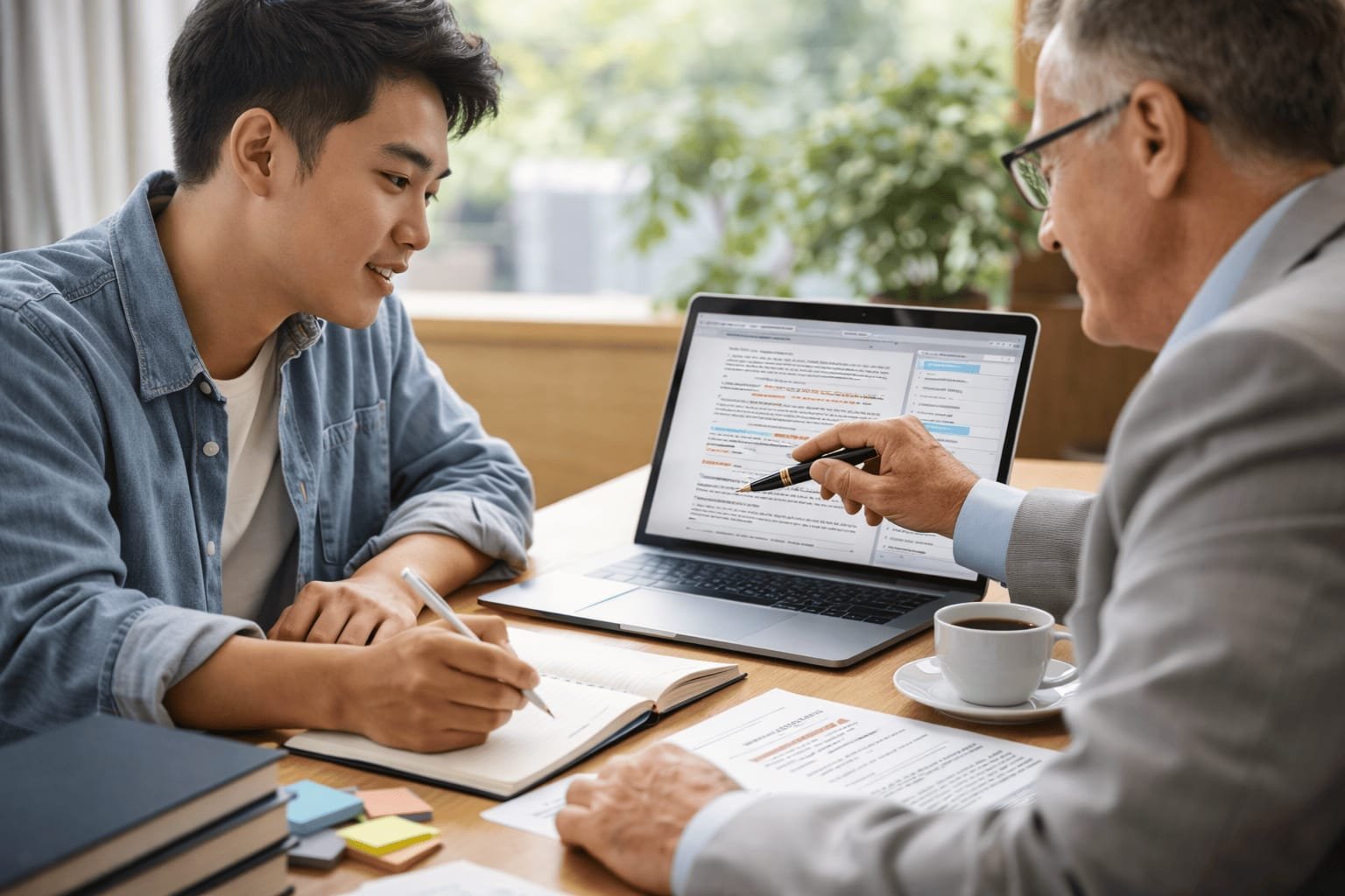 Mahasiswa mengerjakan revisi tesis